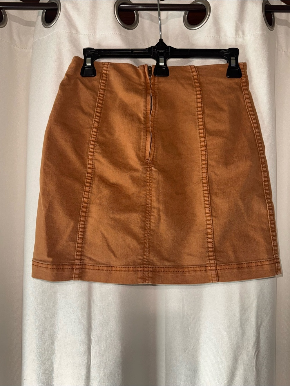Free People Burnt Orange Panel Mini Skirt zip back spring summer size 4 - Picture 3 of 4